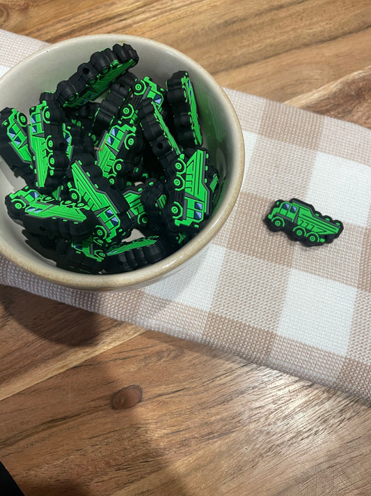 Silicone Focal Bead -170 green dump truck