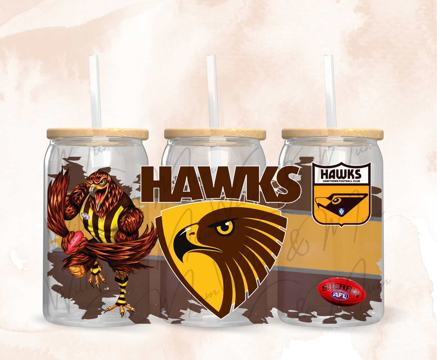 UV DTF 16OZ WRAP - Sports - Hawthorn Hawks