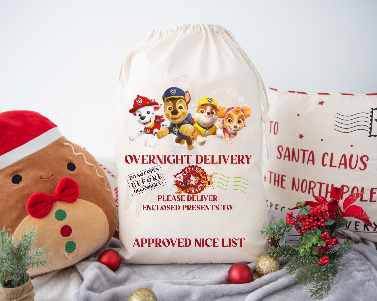 PRE-ORDER - Heat Transfers - Christmas Sack - Paw Patrol