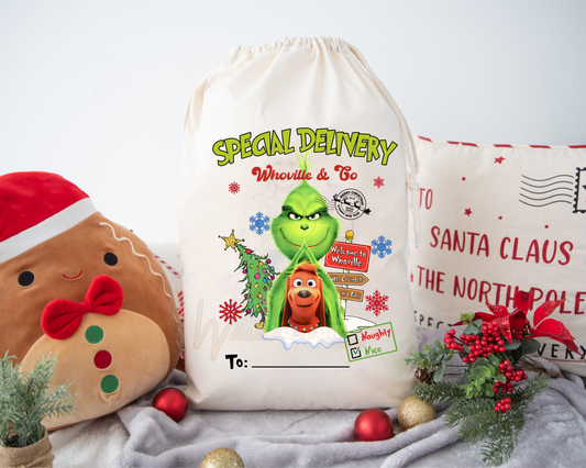 Heat Transfers - Christmas Sack |10| Grinch 2