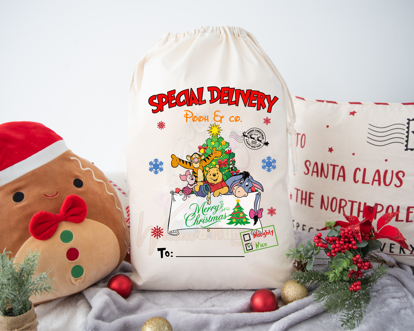 PRE-ORDER - Heat Transfers - Christmas Sack - Pooh & Co 2