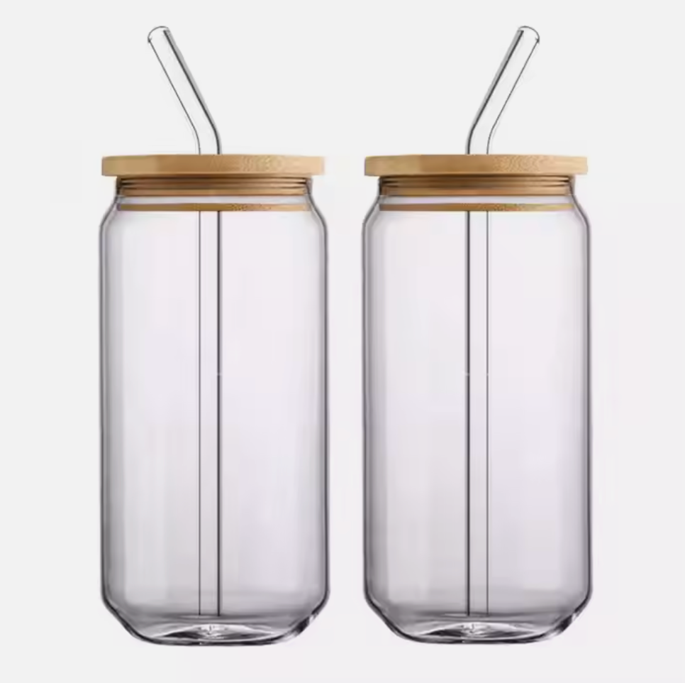 16oz Glass libby Cup | Bamboo lid | Blanks