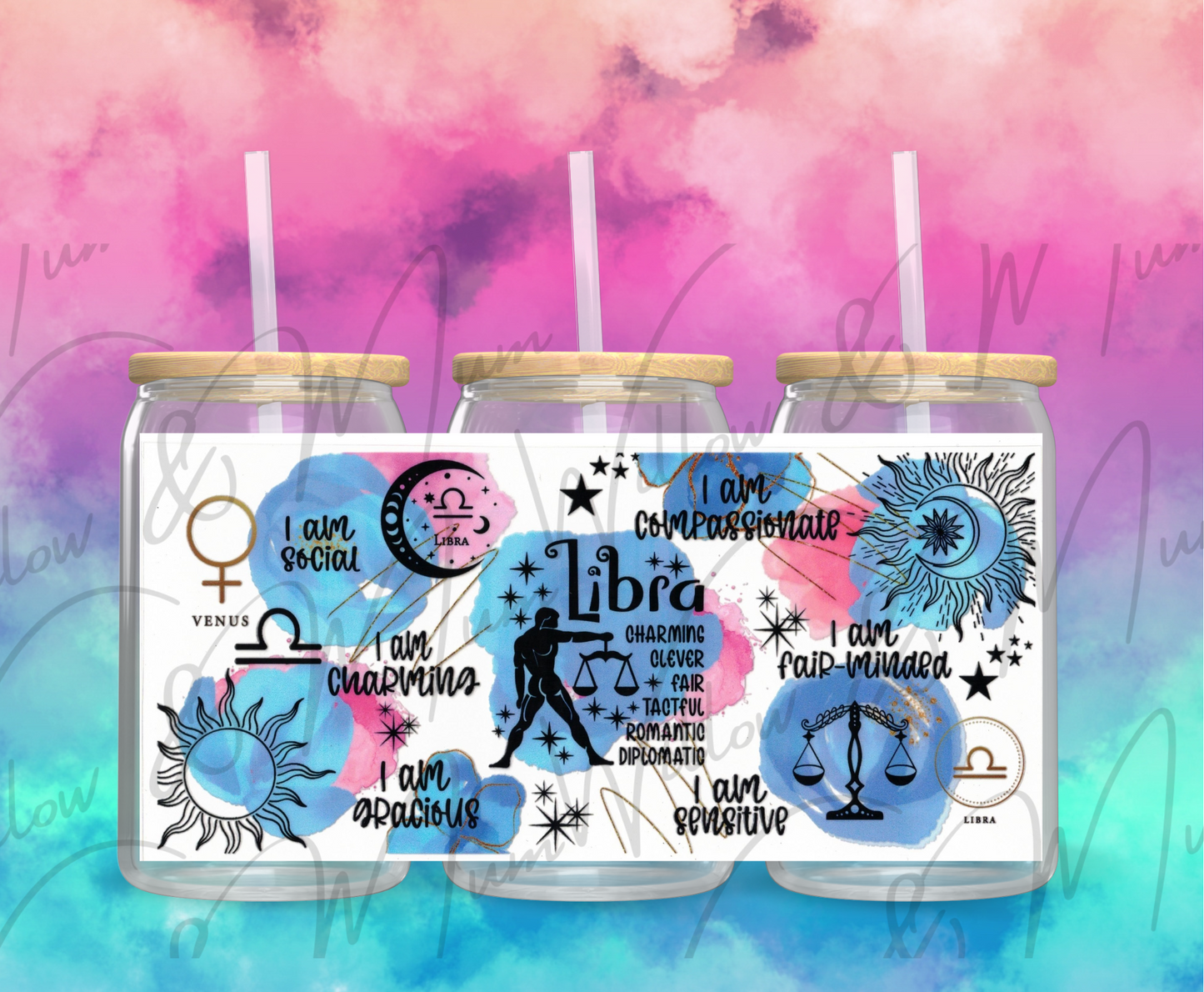 UV DTF 16OZ WRAP - Star Signs - Libra