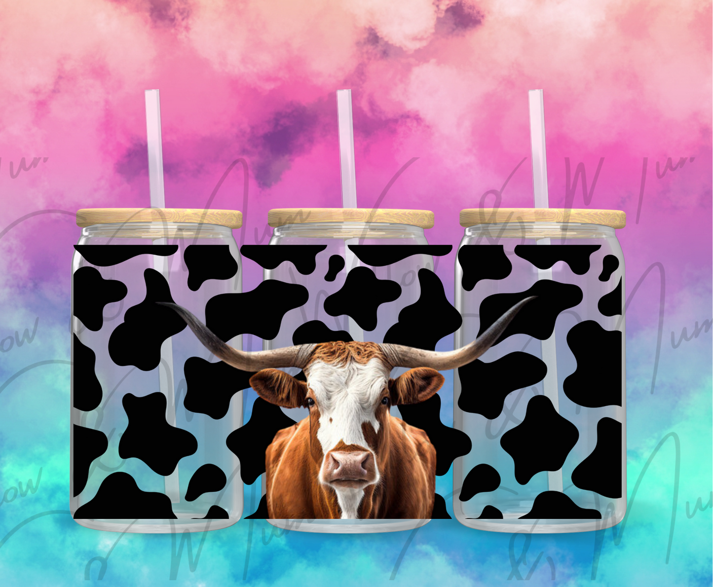 UV DTF 16OZ WRAP - ANIMALS 37 - Long Horn Cow