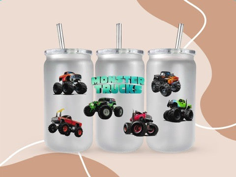 UV DTF 16OZ WRAP - Kids 123-1 Monster Trucks