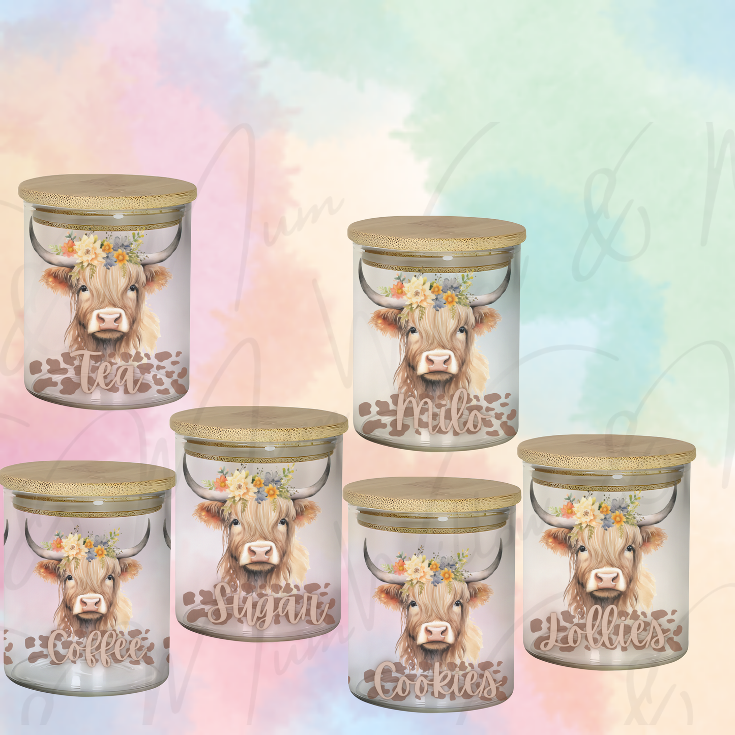 Canister decals - 5 Cow Bundle