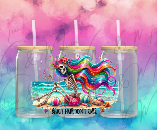 UV DTF 16OZ WRAP - OTHER 102 - Beach Hair, Don't Care Skeleton