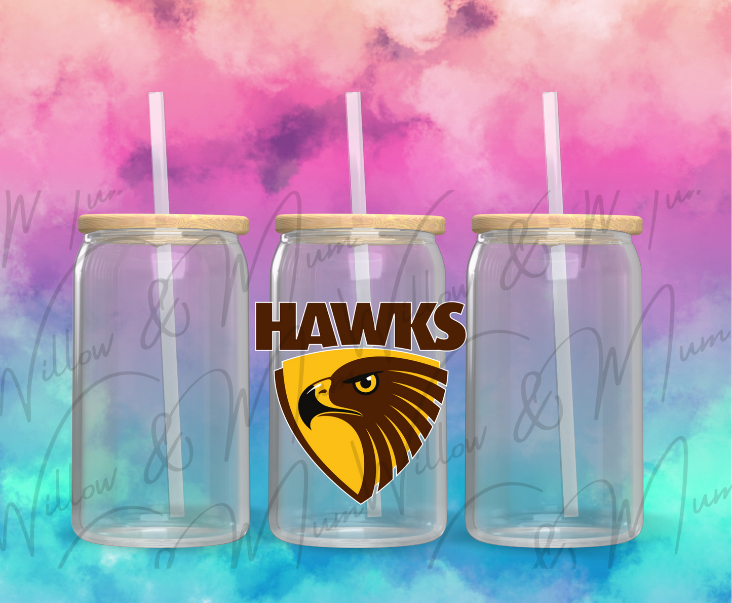 UV DTF Decals - AFL - Hawks