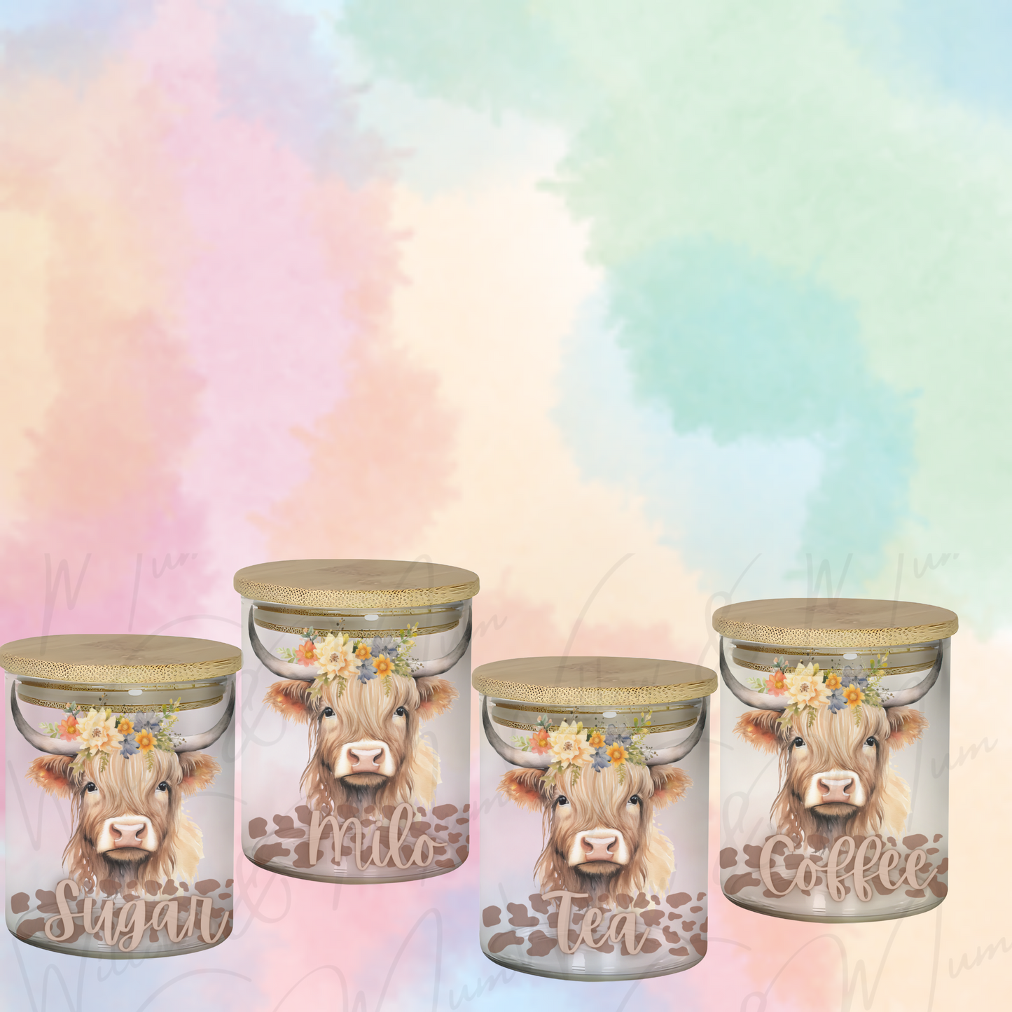 Canister decals - 12 cows