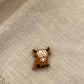 Silicone Focal Bead - 21 dark brown cow