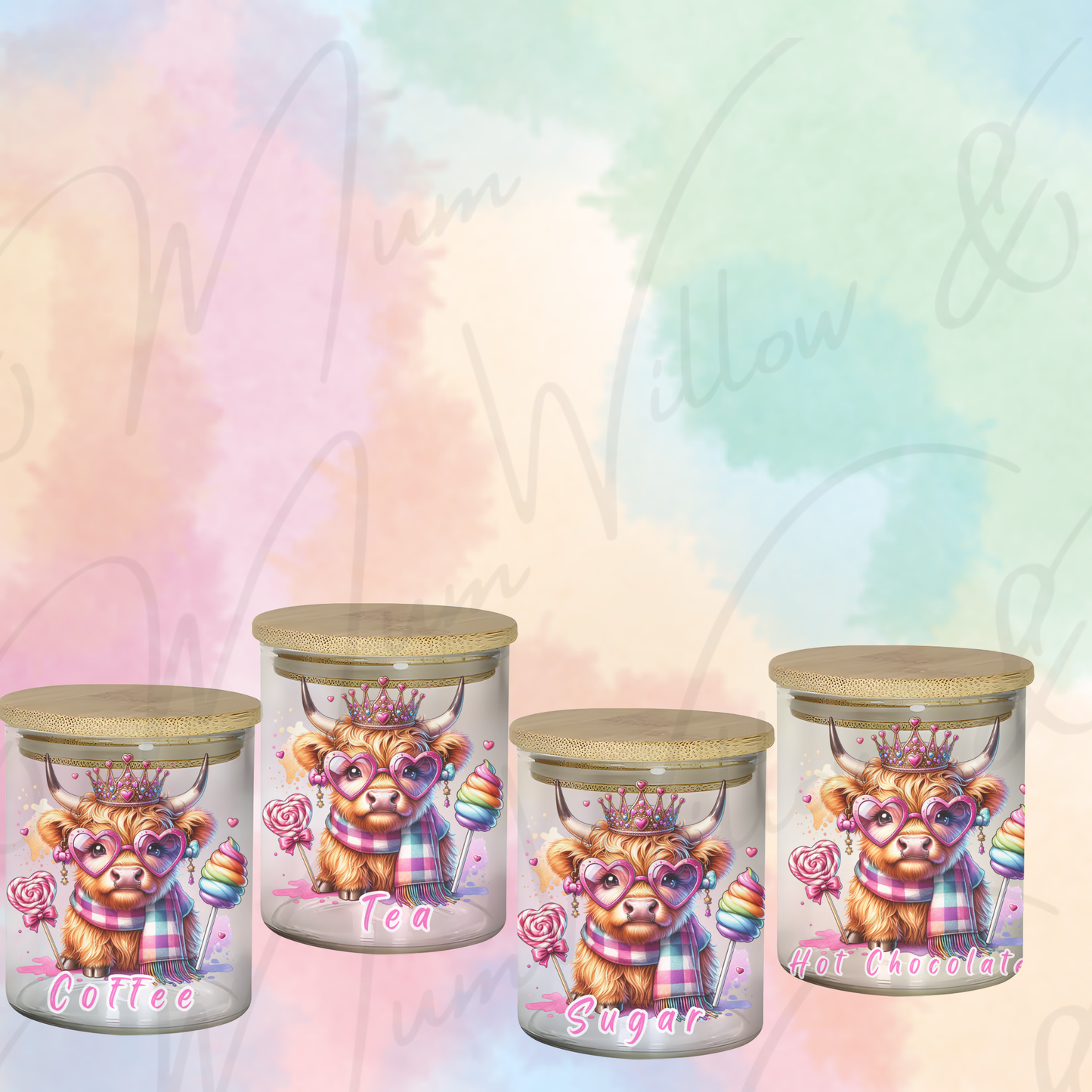 Canister decals - 4 Candy Cow